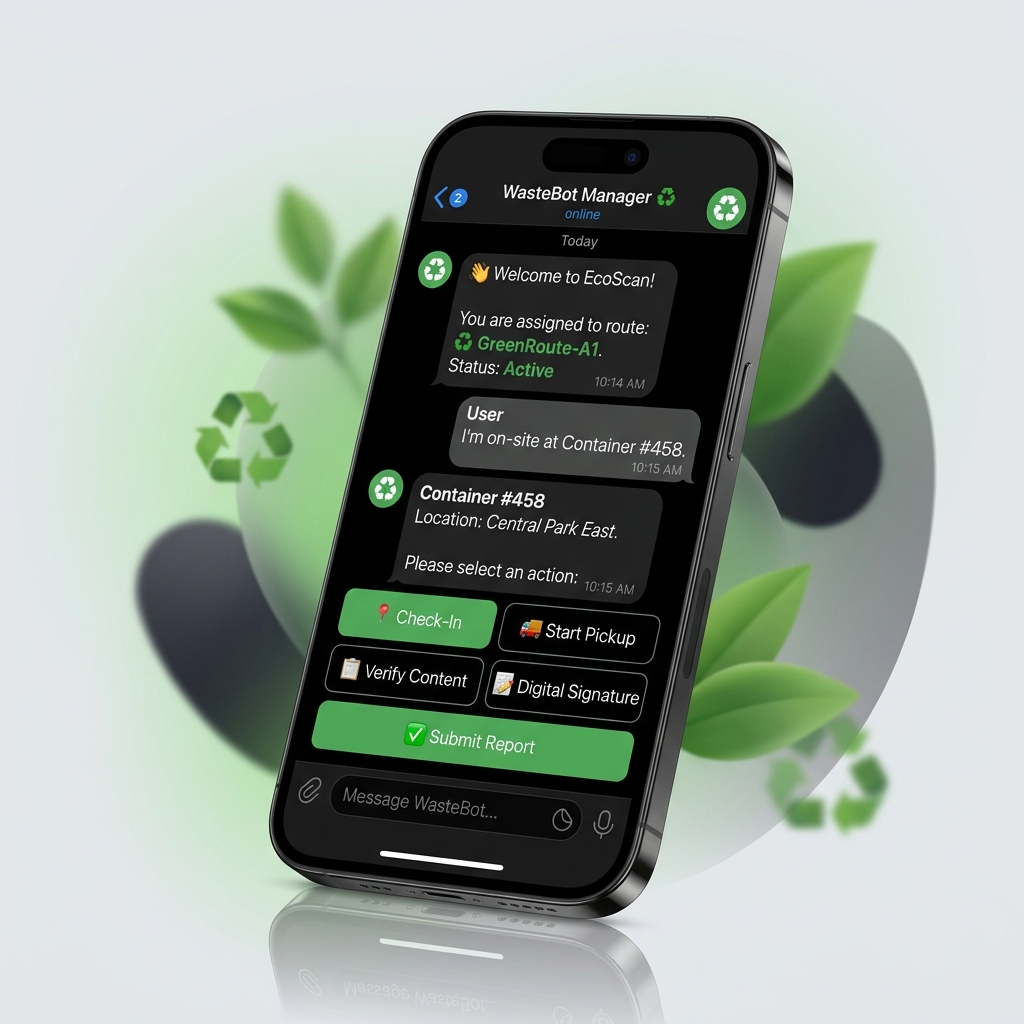 Mockup da interface do bot SiGER no Telegram em um celular